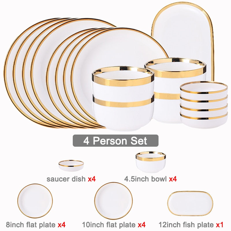 Ceramic Dinnerware Set Plates and Bowls