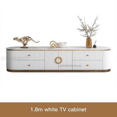 Light Luxury Living Room Table 57-Inch Tv Cabinet Stand Modern Furniture Tv Unit Stand With 4 Drawers And a Sliding Cabinet