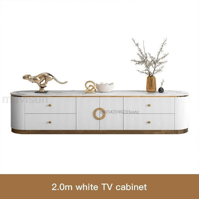 Light Luxury Living Room Table 57-Inch Tv Cabinet Stand Modern Furniture Tv Unit Stand With 4 Drawers And a Sliding Cabinet
